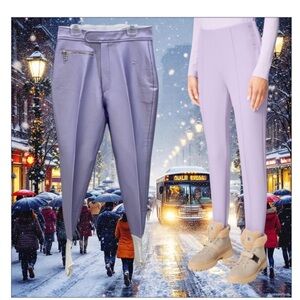 Bogner Vintage High Rise Stirrup Pants Ski Trousers Size 12 In Purple